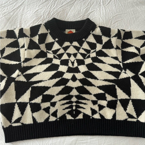 NWT Farm Rio Heart Deco Jacquard Balloon Sleeve Sweater Size L - Picture 4 of 10